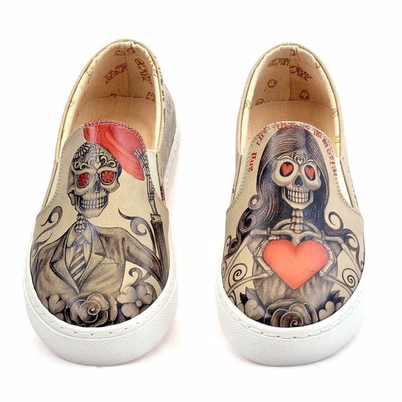 Goby Shoes - Goby Shoes - Day of the Dead Slip on Sneakers